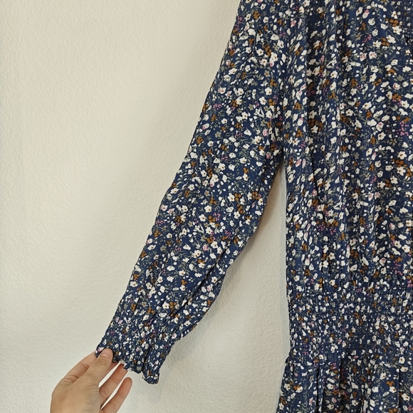 Rails Nwot Zana Blouson Smocked Long Sleeve Mini Dress Size M - Picture 6 of 16